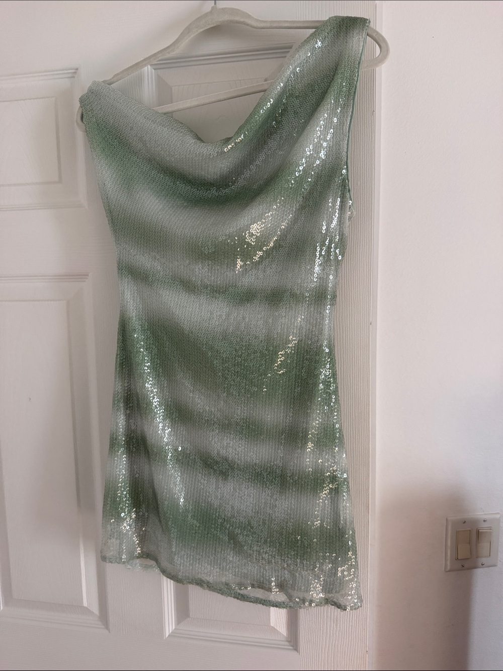 Hello Molly Sage Sequin Mini Dress - Picture 3 of 4
